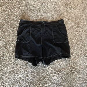Men's Black Swim Trunks with Contrast Stitching